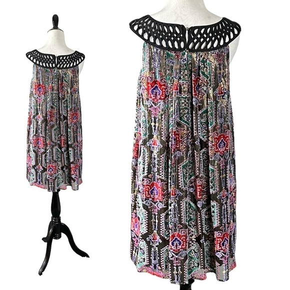 Anthropologie Moulinette Soeurs Silk Linnea Velvet Devour Dress Size Medium - Picture 5 of 15